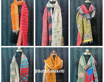 Wholesale Lots Indian Scarf Cotton Scarves Kantha Scarves Vintage Scarf Wrap Scarves Indian Shawl Women Scarf Handmade Scarf Wrap Scarf Boho