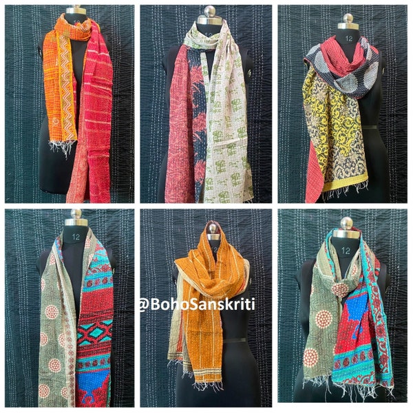 Wholesale Lots Indian Scarf Cotton Scarves Kantha Scarves Vintage Scarf Wrap Scarves Indian Shawl Women Scarf Handmade Scarf Wrap Scarf Boho