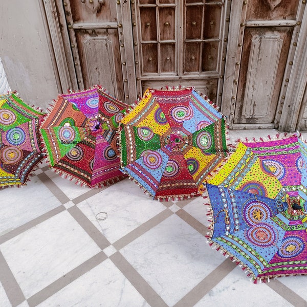 Design floral indien décoratif parapluie soleil mariage décoration de fête d'anniversaire lot de parapluie décoration de fête en plein air