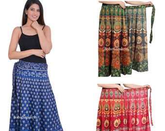 Wholesale Lots Indian handmade wrap skirt cotton skirt wrap skirt boho long skirt indian wrap skirt bohemian skirt block print skirt