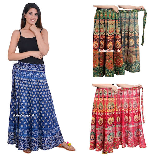 Wholesale Lots Indian handmade wrap skirt cotton skirt wrap skirt boho long skirt indian wrap skirt bohemian skirt block print skirt