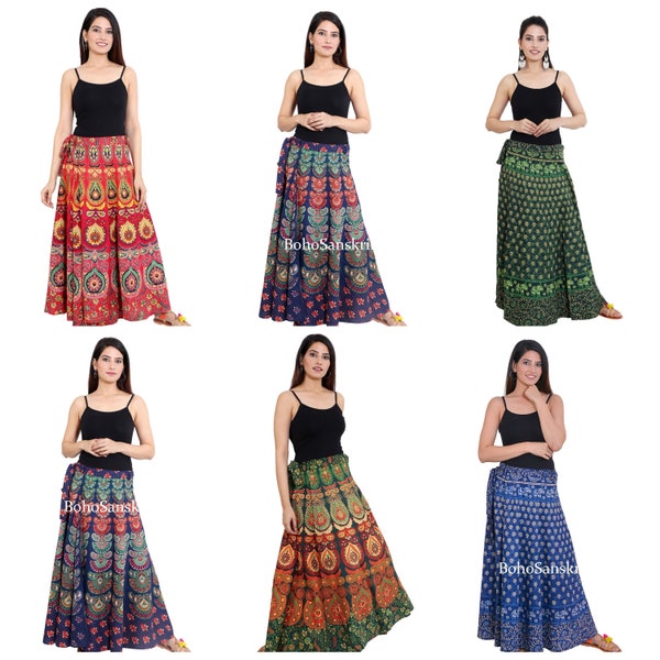 Indian Cotton Wrap Skirt Bohemian Skirt Handmade Skirt Indian Skirt Casual Wear