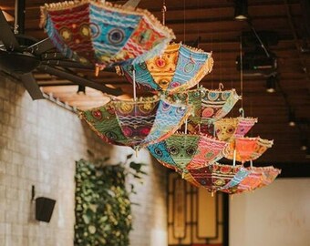 Indian Decorative Wedding Umbrellas Sun Protection Parasols Embroidery Parasols for Weddings Birthday Garden Party Traditional Decorative
