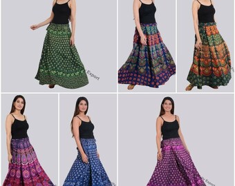 Cotton Printed Women\u2019s Women Cotton Jaipuri Printed Skirt Maxi Long Cotton Skirt hippie gypsy Skirts Wrap Skirts girl/'s Long Skirt