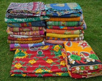 Wholesale Lot Of Vintage Indian Kantha Quilt Handmade Throw Reversible Blanket Bedspread Cotton Fabric BOHEMIAN quilts for sale