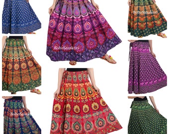 Indian Handmade block Printed Long Skirt skirt For Women, Block Print Skirt, Hand Printed Dress, Women multicolor Cotton Long Skirt