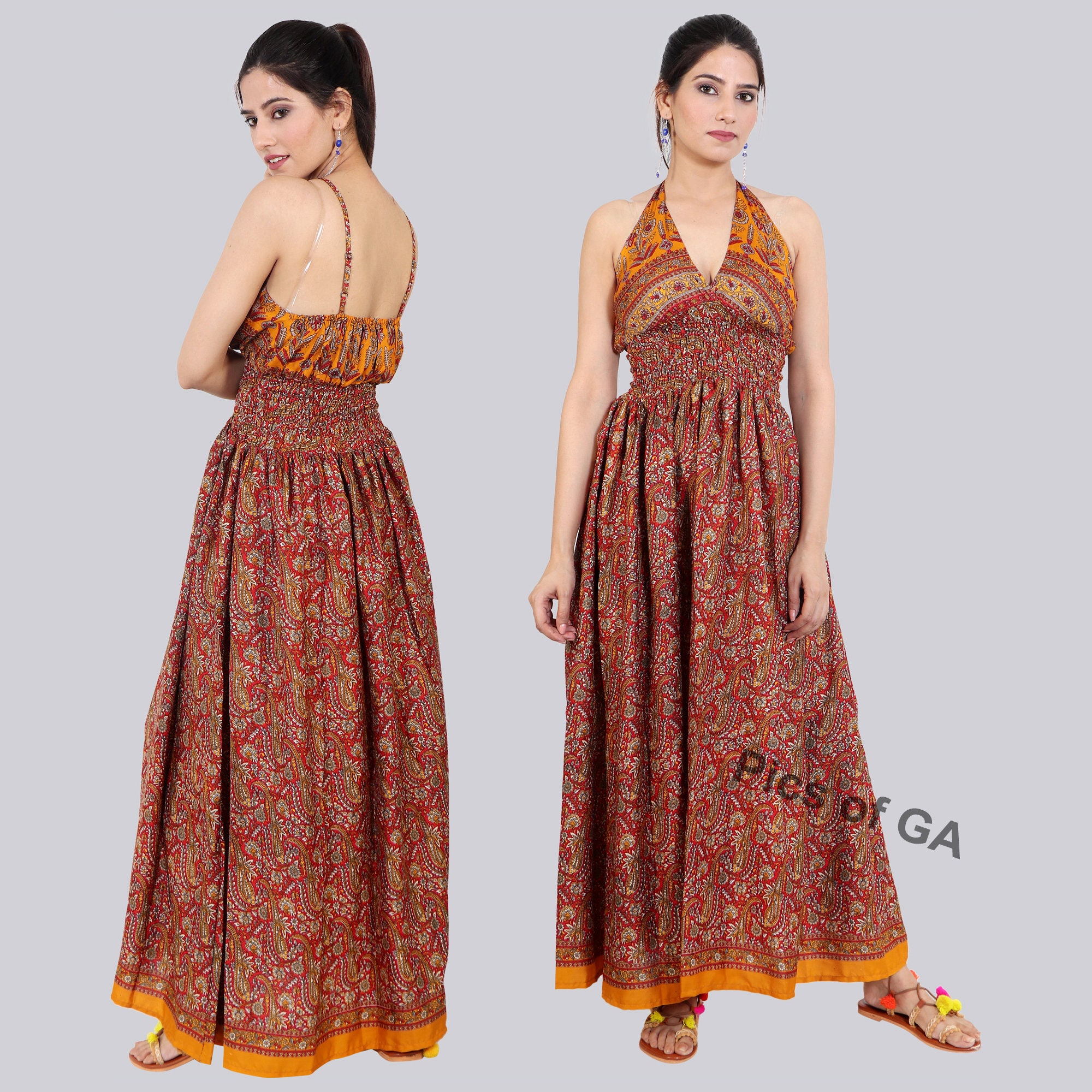 5 pc lot indian Backless silk halter long dress goddess summer | Etsy