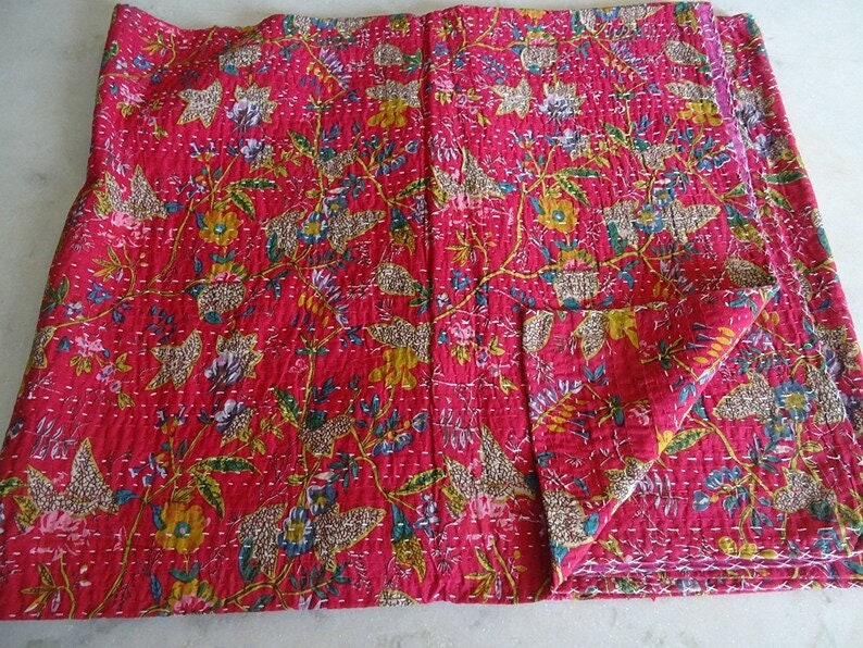 Bohemian Decor Bedding Indian Handmade Quilt Cotton Throw - Etsy UK