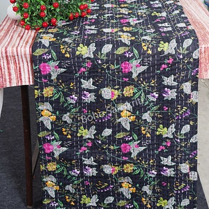Handmade Cotton Kantha Throw Blanket Reversible Boho Bedding Decor Blanket Handmade Queen/King Quilt Home Decor