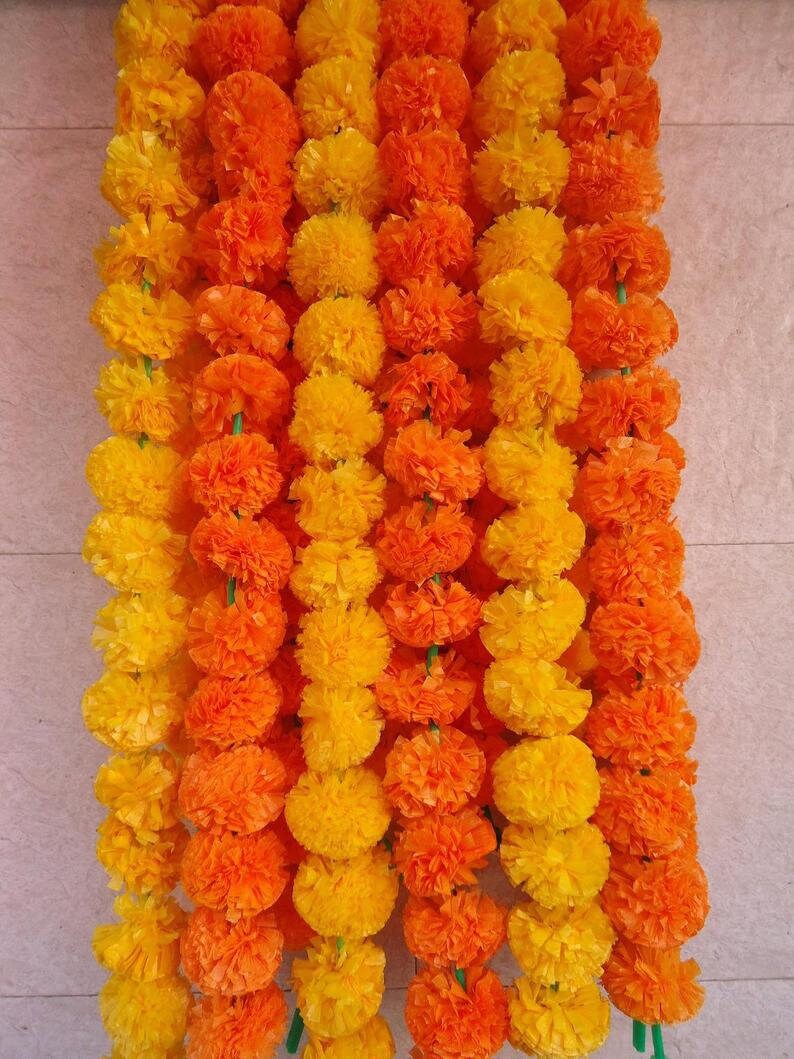 200 Wholesale Artificial Marigold Flower Decor Garlands Vine Etsy