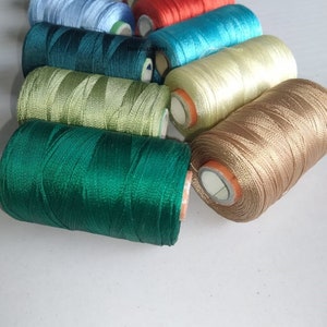 Mix Color Sewing Thread spool - 100% Organic Silk spools,Hand Sewing, embroidery thread silk, thread spool, Indian Silk, threads set