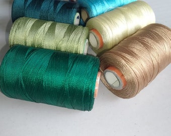 Mix Color Sewing Thread spool - 100% Organic Silk spools,Hand Sewing, embroidery thread silk, thread spool, Indian Silk, threads set