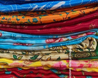 Wholesale lots Vintage Sari Recycled Art Silk Indian Sari Women Sari Fabric Used Saree Sari silk Fabric for decoration dress making