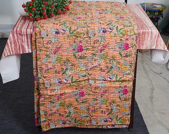 Bohemian Decor Bedding Indian Handmade Quilt Cotton Throw Coverlets Hippie Stitched Bedspread Boho Paradise Bedcover Reversible Queen Quilt