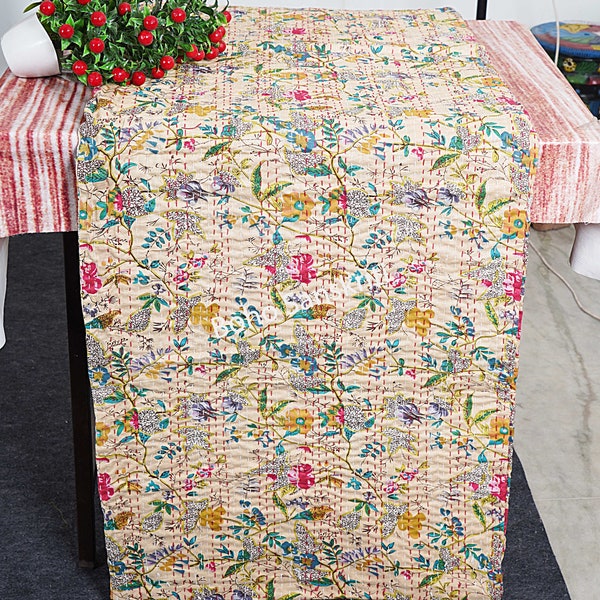 Large Selection : Cotton Kantha Indian Quilts Throw Bedspread Handmade Bedding Blanket Hippie Twin Size Floral Coverlets Boho Hand Quilts