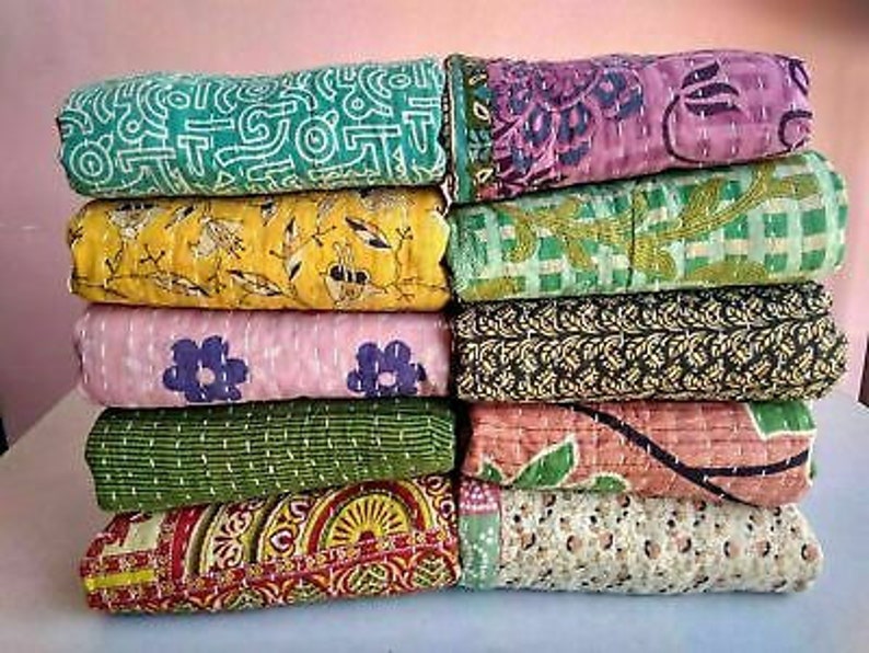Kantha Quilt Vintage Kantha Quilt Kantha Quilt Kantha Etsy