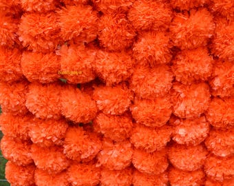 5 feet marigold long strings Indian Mix Color Artificial Decorative Deewali Marigold Flower Garland