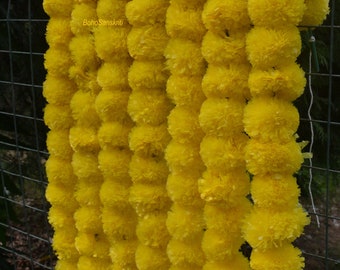 Indian Marigold Garland, Diwali Wedding Decor, 4.5-5 ft