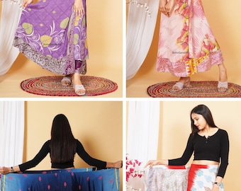 Indian Vintage handmade Silk Wrap Skirts Wholesale Lot (Assorted Colors)