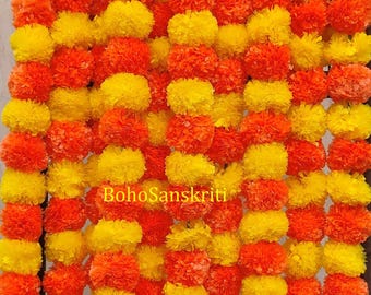 Wholesale lot of artificial garlands traditional flower decoration birthday gift marigold