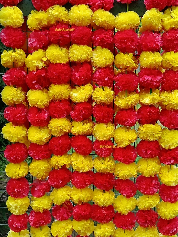Indian Wedding Marigold Garland - Handmade Artificial Flower String