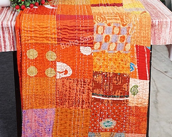 vintage handgemaakte patchwork-quilt