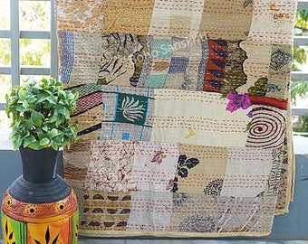 Boho Patchwork Quilt Kantha Quilt Handmade Vintage Quilts Boho King Size Bettwäsche Überwurf Tagesdecke Quilten Hippie Quilts zum Verkauf