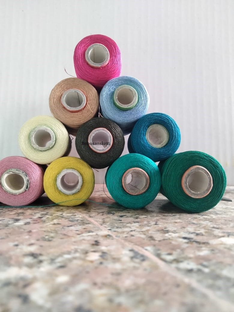 Mix Thread Spool Organic Silk Embroidery Thread Spools – Mix Color Hand Sewing, Indian ...