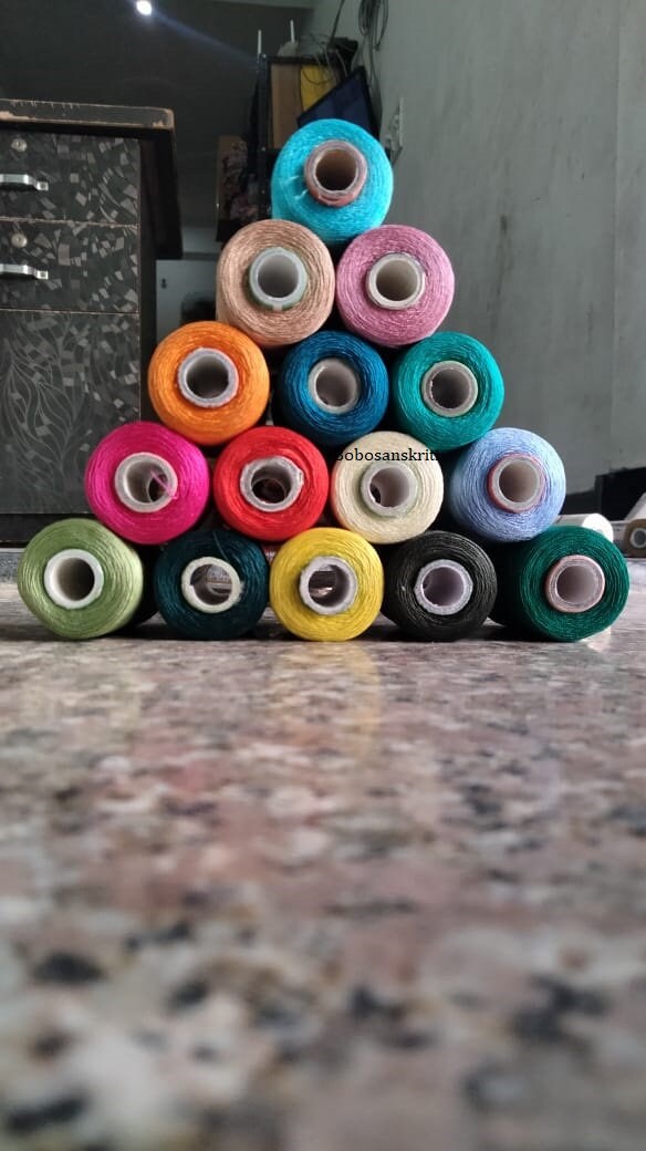 Mix Thread Spool Organic Silk Embroidery Thread Spools – Mix Color Hand Sewing, Indian ...