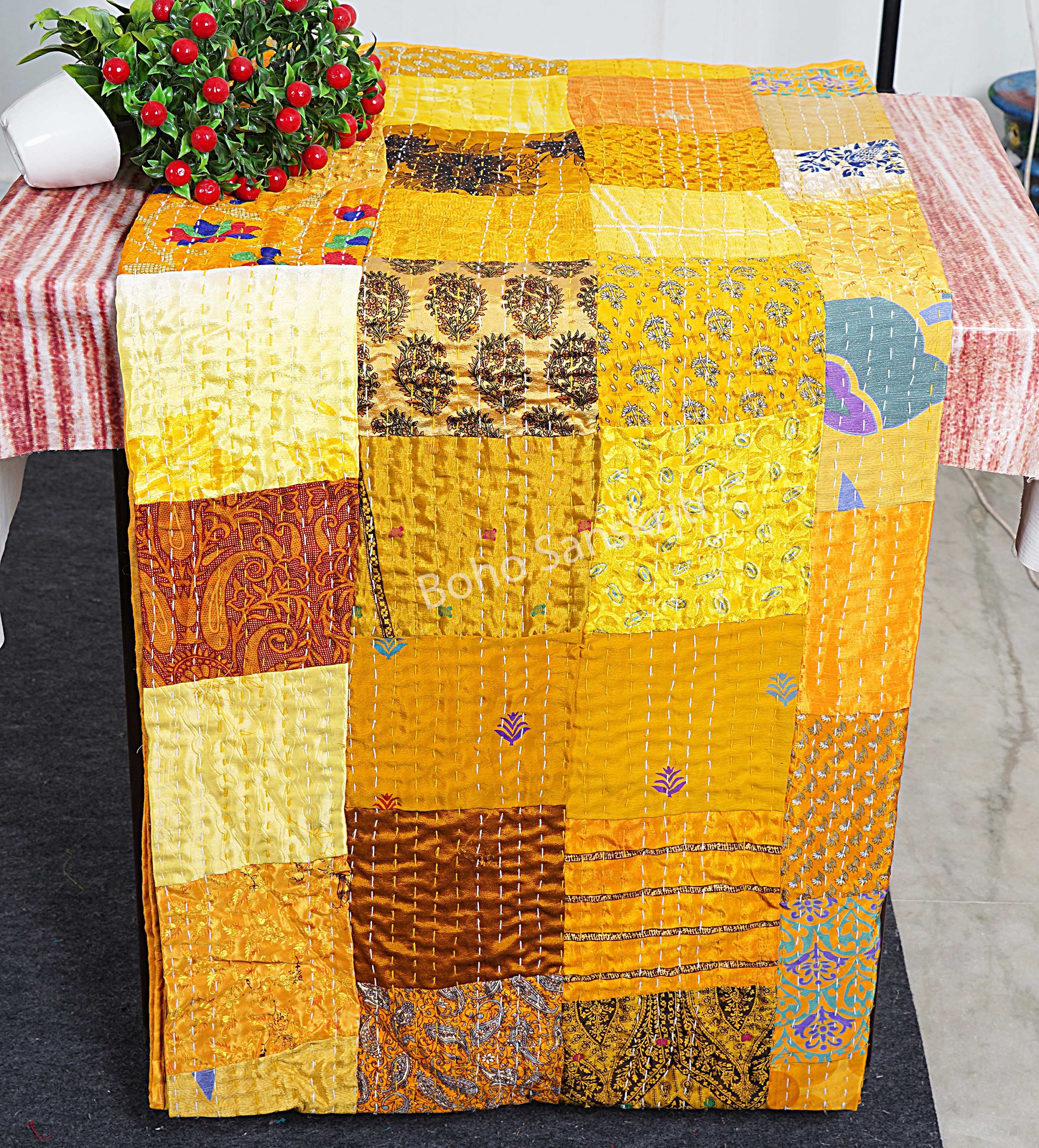 Bohemian Patchwork Quilt Kantha Quilt Handmade Vintage Quilts Boho King Size Bedding Throw Blanket Bedspread Quilting Hippie Quilts for Sale Etsy Canada