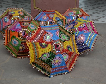 Indian wedding decoration umbrellas handmade cotton floral parasols sun protection