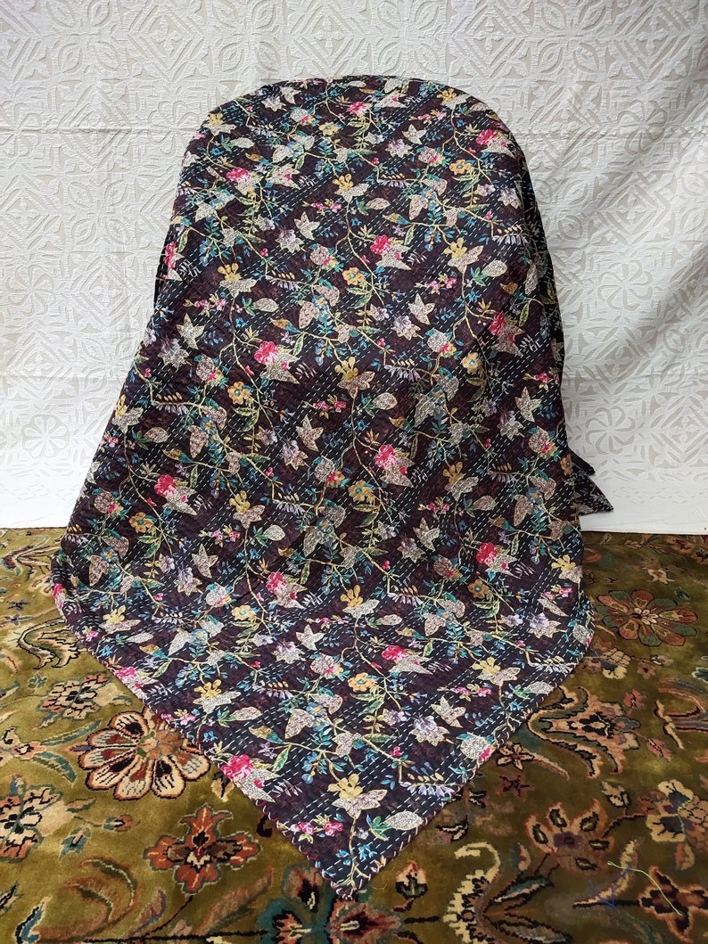 100 Soft Cotton Kantha Quilt King Size Kantha Quilt Etsy
