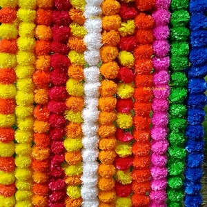 Sale On 30 PCs Indian Wedding Decor Indian Marigold Garland Artificial Marigold flowers Marigold hanging Christmas garland