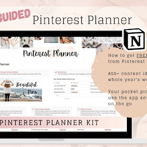 Pinterest Marketing Planner 2022 | Pinterest Marketing Guide | NOTION Planner Templates | Notion | Social Media Marketing | Pinterest