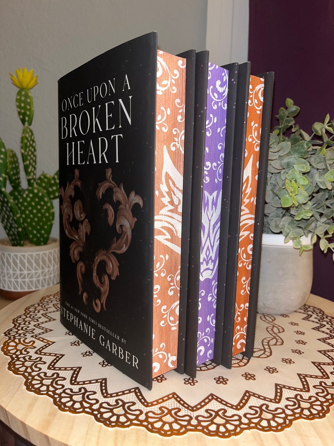 Once Upon a Broken Heart Series Sprayed and Stenciled Edges - Etsy