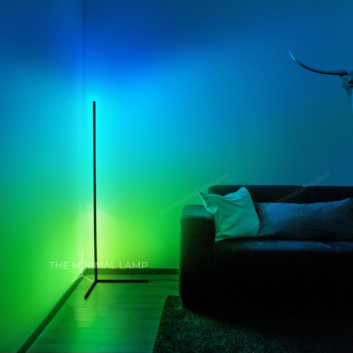 The Minimal Lamp™ Multicolor LED Corner Floor Lamp RGB Etsy