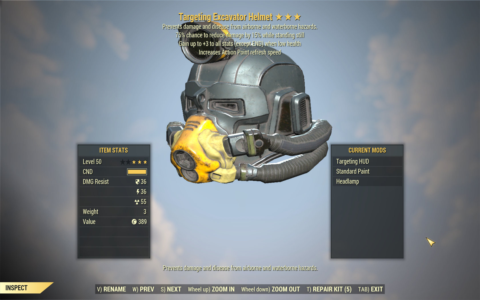 Fallout 76 PC Legendary Excavator Power Armor Unyielding Etsy
