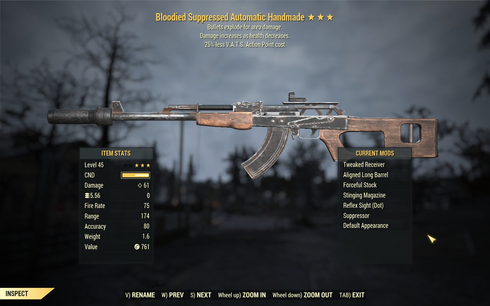 Fallout 76 PC Bloodied Handmade Bloodied Explosive 25 Etsy