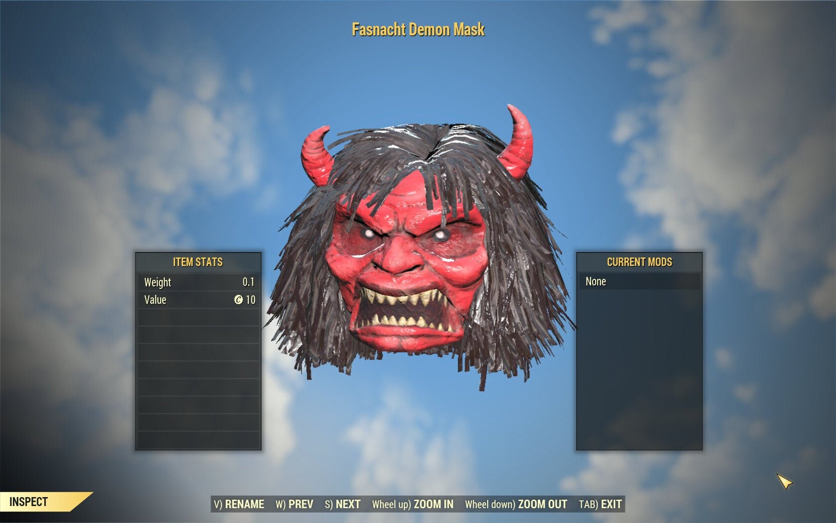 Fallout 76 PC Máscara demoníaca Fasnacht Etsy