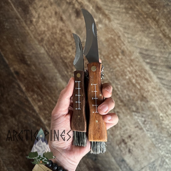 Mushroom knife, Mushroom brush, foraging tools, foraging knife, wildcraft, bushcraft tools, foraging knife, garden tool, gardening, forager