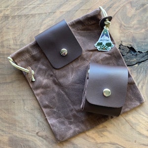 BROWN WALNUT Gathering / Foraging Bag - Folding Collapsable Drawstring Bushcraft Bag - Belt Pouch - Belt Bag - Mushroom bag - berry bag