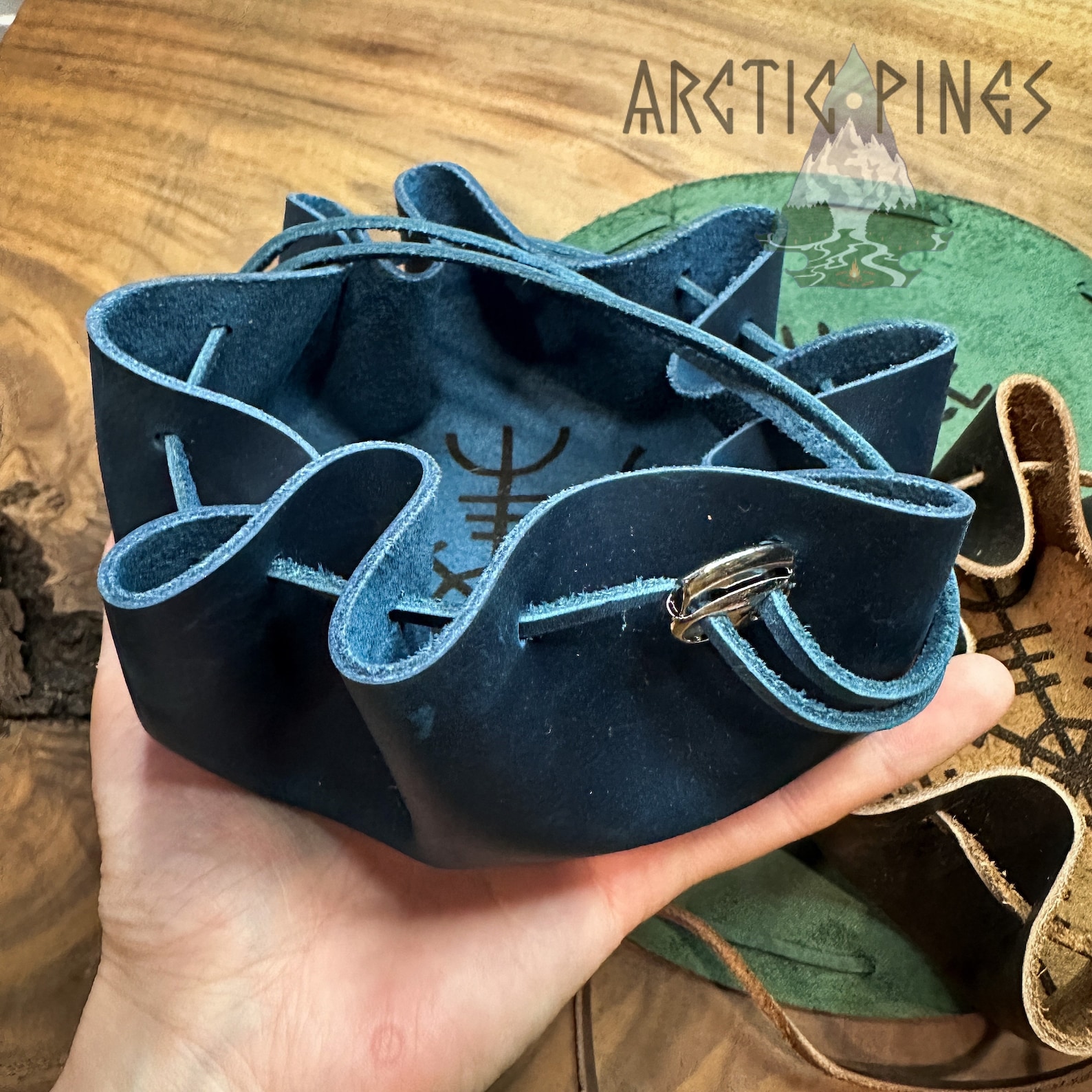 Viking Rune Pouch, Bushcraft Pouch, Vegvisir, Aegishjalmur, Icelandic ...