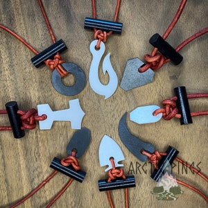 RED Fire Starter Necklace - Adjustable Length - Unisex / Fire Starting Survival ( Waterproof and Rustproof)