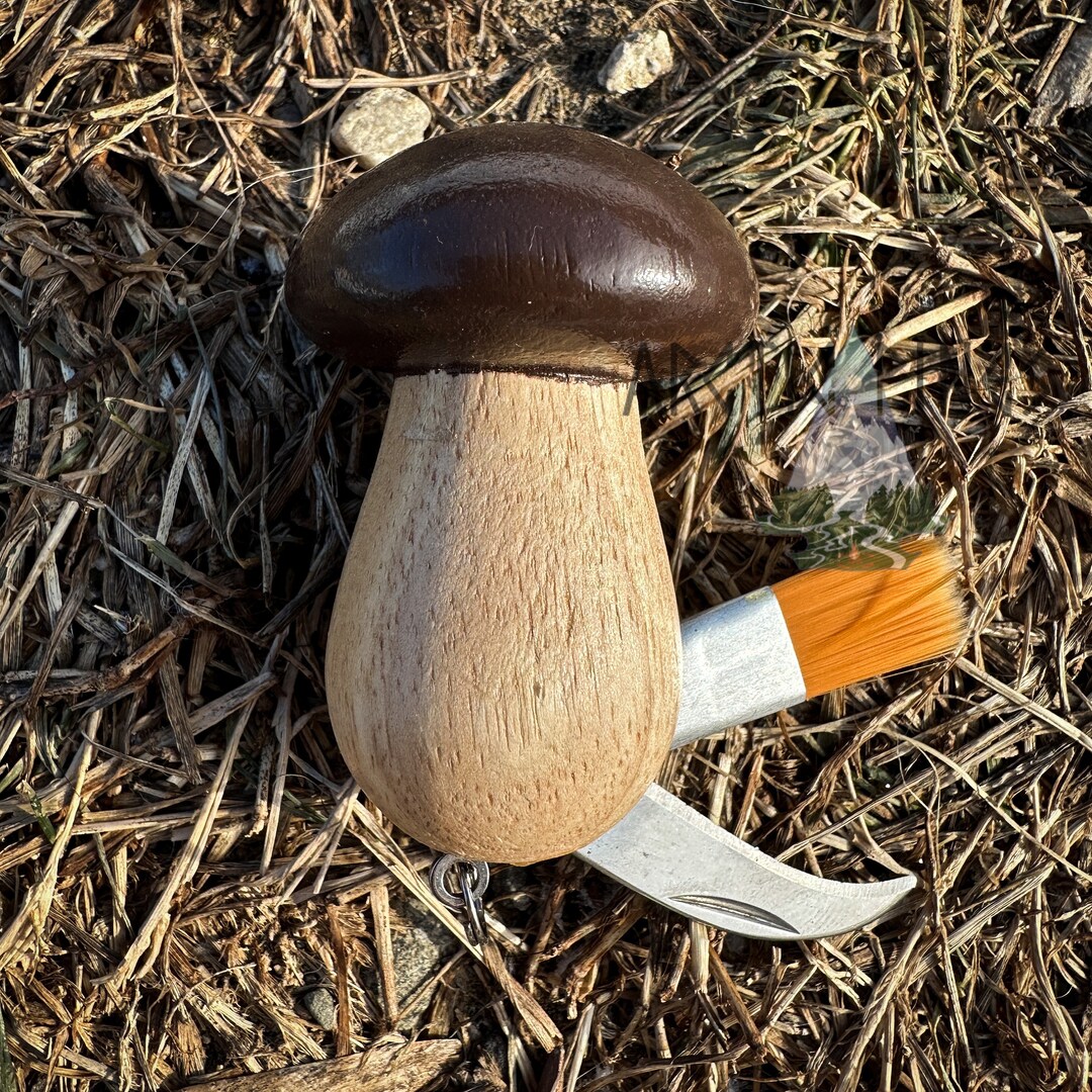 Wooden Mushroom Knife, Mushroom Brush, Foraging Tools, Forage Knife