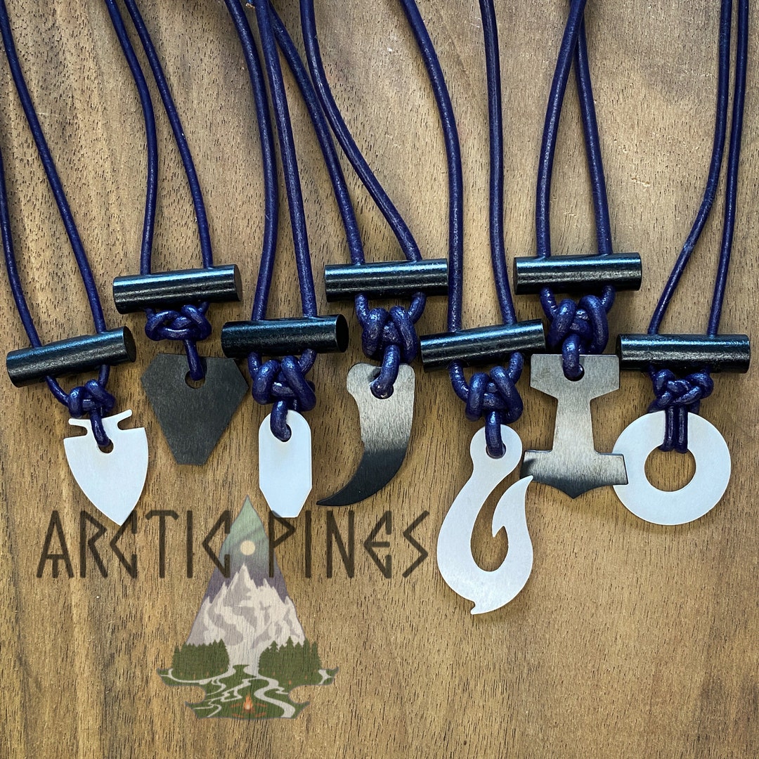 PURPLE Fire Starter Necklace Adjustable Length Unisex / Fire Starting