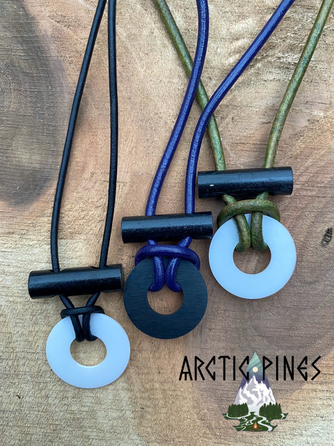 Ceramic CIRCLE Fire Starter Necklace Adjustable Length Unisex / Fire