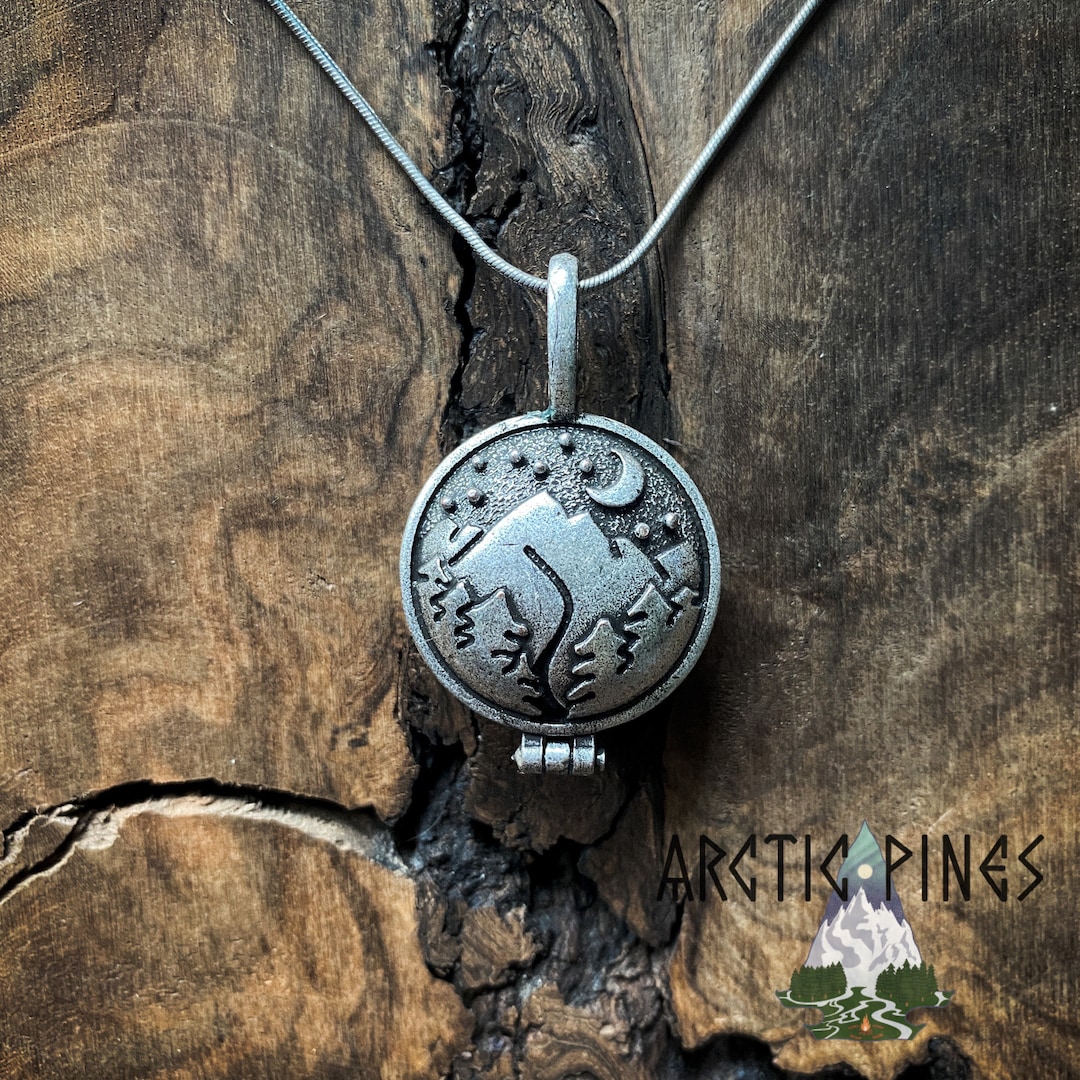 Mountain Valley Locket Necklace, Secret Compartment Necklace, Hidden ...