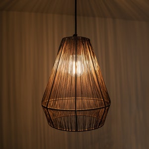 Copper Wire Hanging Cage Pendant Light, Metal Wire Light Fixture, Industrial Hanging Pendant Ceiling Light, Rustic Lighting, Unique Lighting