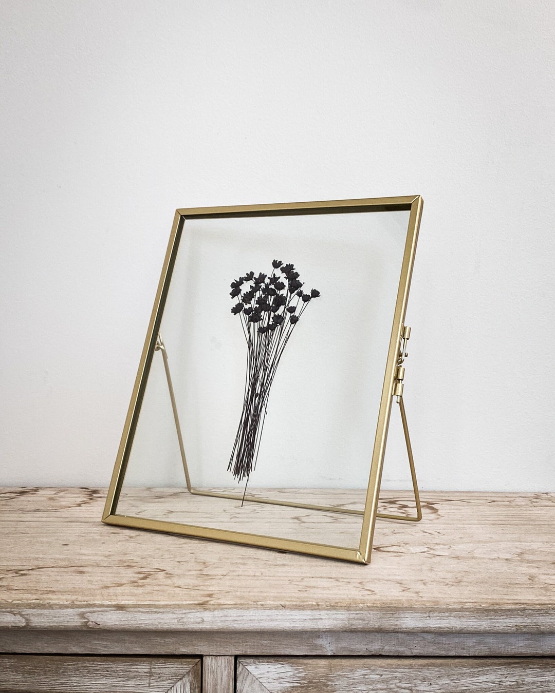 Gold Standing Real Pressed Flowers Picture Frame, Pressed Flower Frame ...