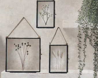 3 Piece Wall Art, Three Framed Herbarium, Pressed Flower Frame, Thoughtful Wedding Gift, Housewarming Gift, Pressed Flower Art, Home Decor